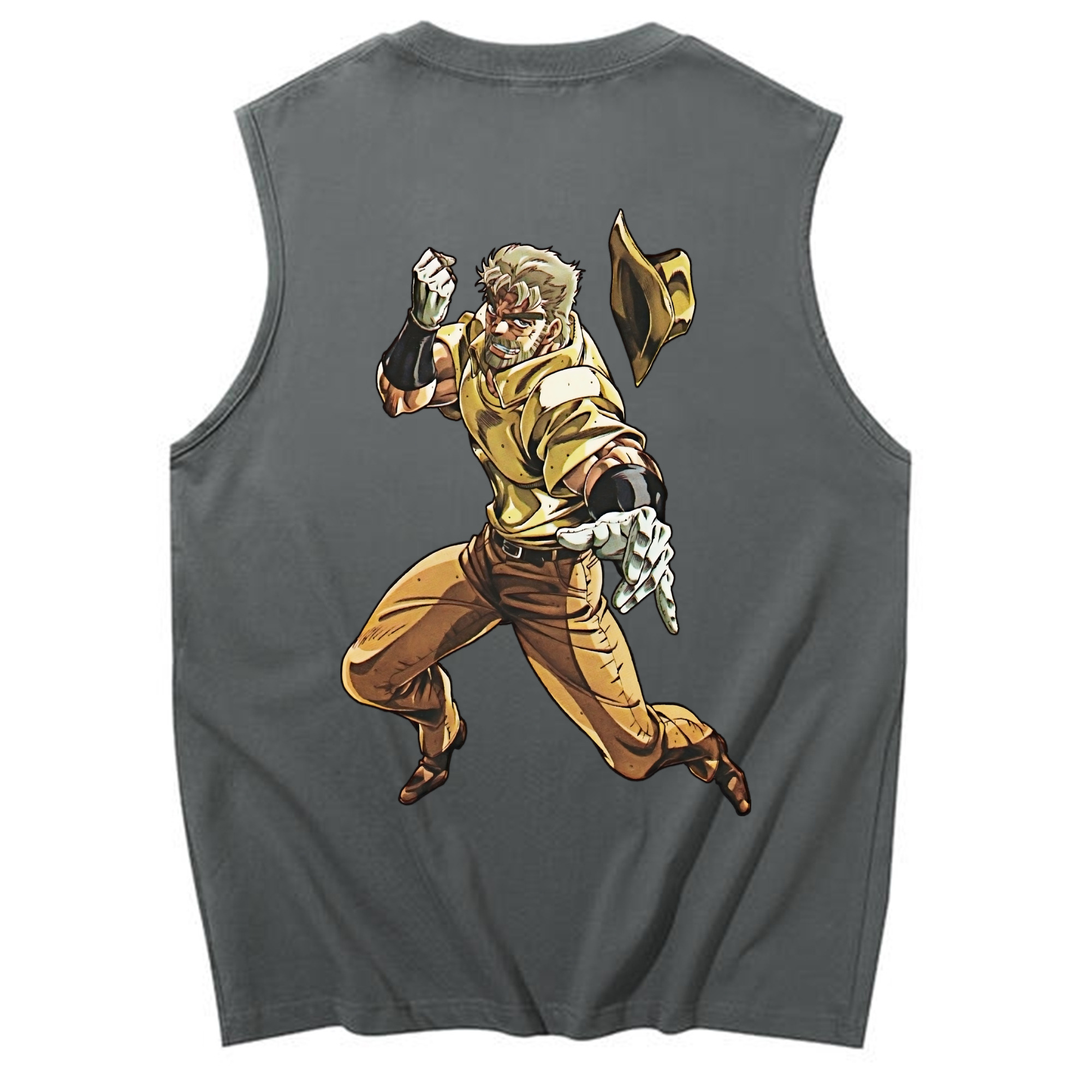 （画像用） ジョジョの奇妙な冒険 ジョセフ?ジョースター JoJo's Bizarre Adventure Joseph Joestar コットン100％タンクトップ（背面プリント）